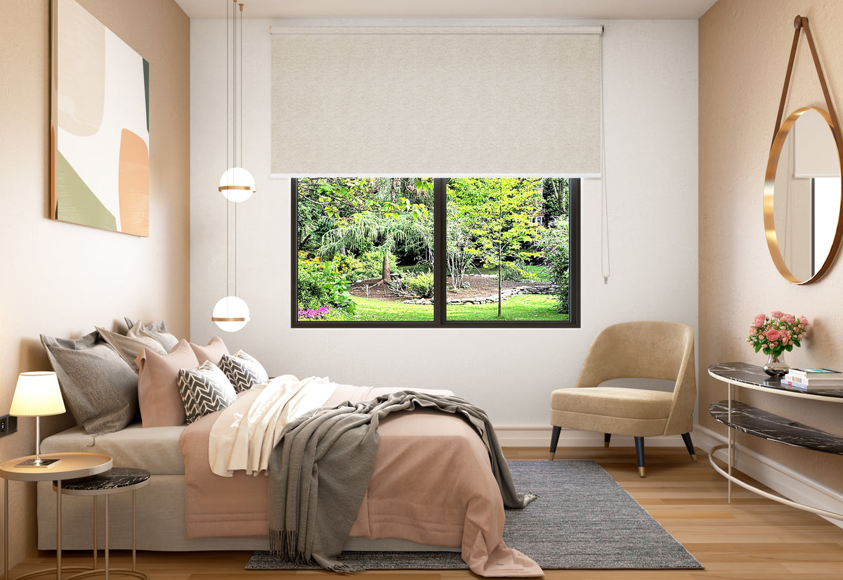 Cortina Blackout Beige Jaspe Novelty Home Cortinas enrollables