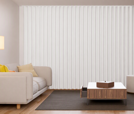 Cortina en Tela Blackout Ondas Basica Blanco