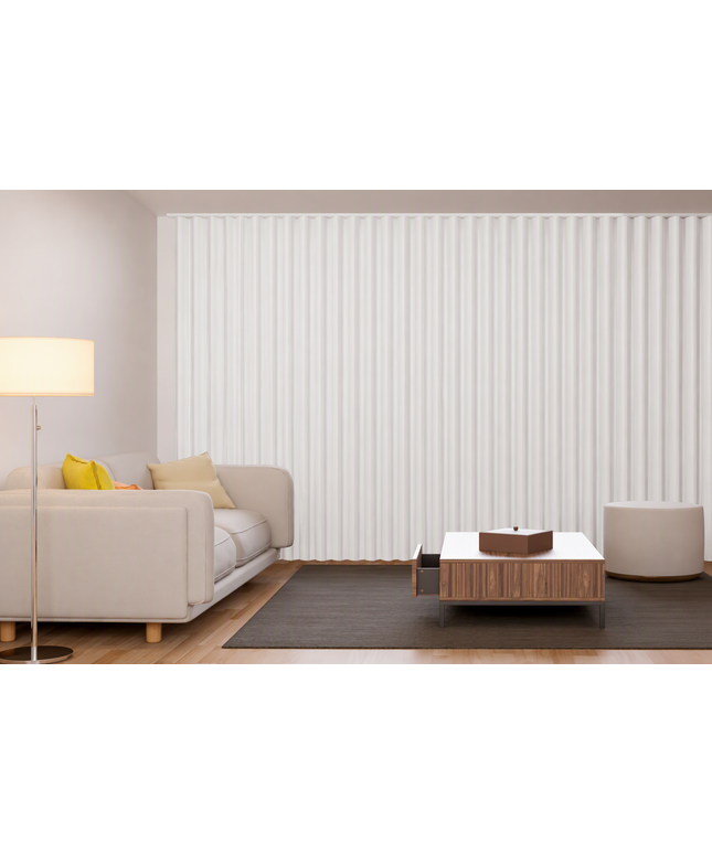 Cortina en Tela Blackout Ondas Basica Blanco