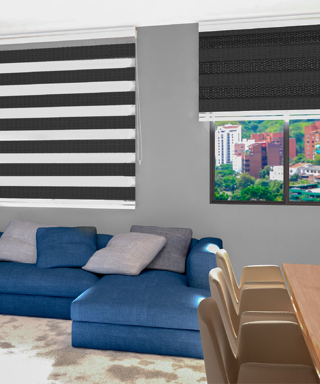 Cortina Sheer Elegance Screen Dunas Negro