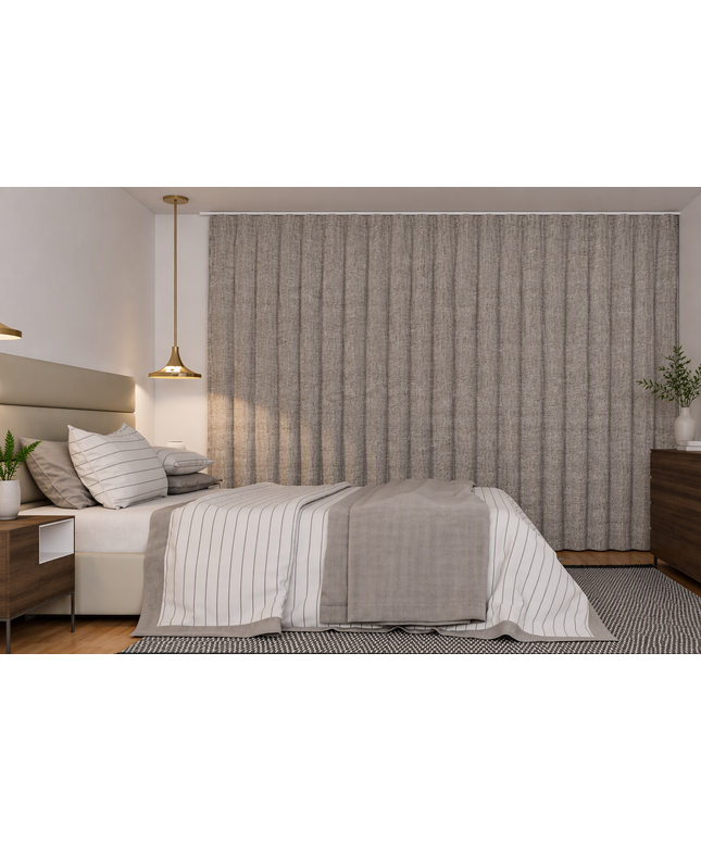 Cortina en Tela Blackout Pandora Ondas Gris