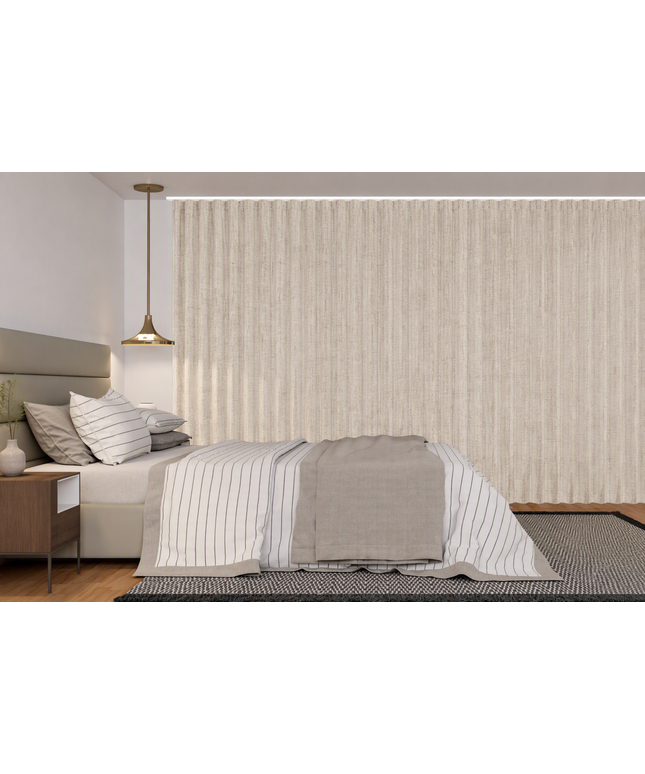 Cortina en Tela Blackout Pandora Ondas Beige