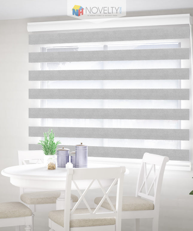 Cortina Sheer Elegance Poliéster Luna Gris Plata