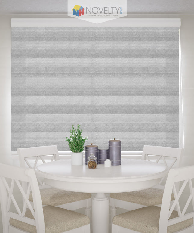 Cortina Sheer Elegance Poliéster Luna Gris Plata