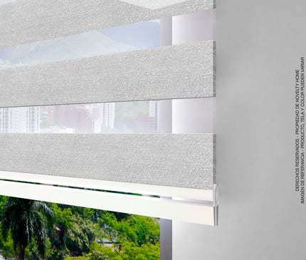 Cortina Sheer Elegance Poliéster Luna Gris Plata