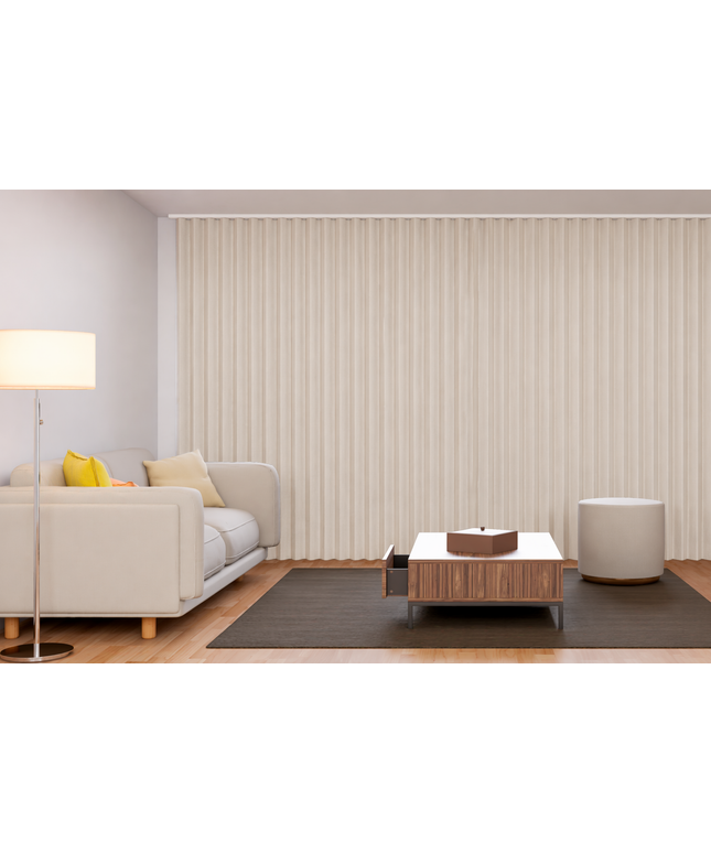 Cortina en Tela Blackout Ondas Basica Beige