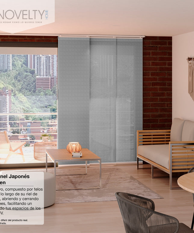 Cortina en Sistema Panel Japonés en Tela Screen Gris