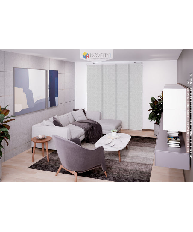 Cortina en Sistema Panel Japonés en Tela Blackout Oliver Gris