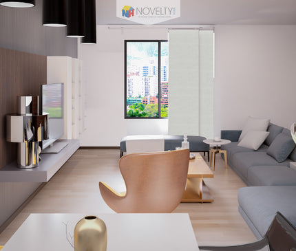 Cortina en Sistema Panel Japonés en Tela Blackout Opal Marfil