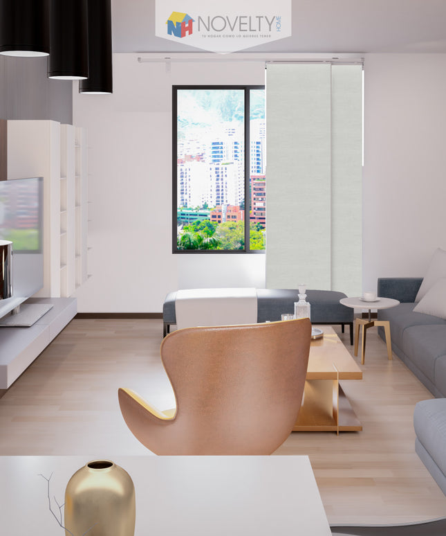 Cortina en Sistema Panel Japonés en Tela Blackout Opal Marfil