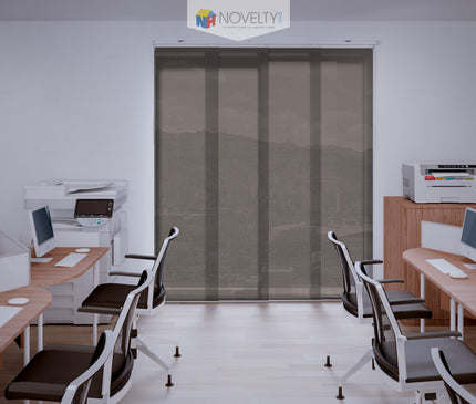 Cortina en Sistema Panel Japonés en Tela Screen Chocolate (SIN PVC)