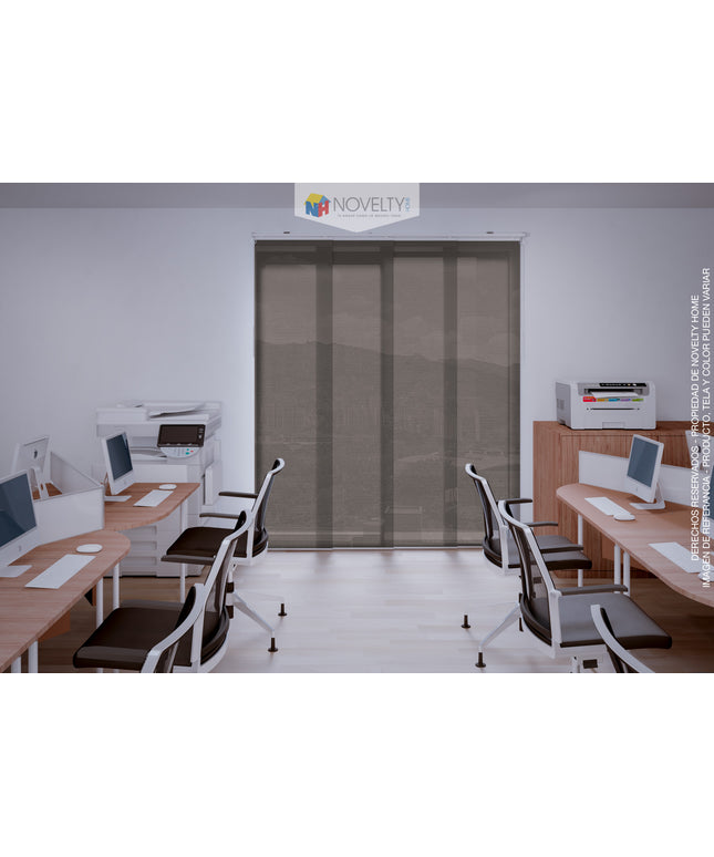 Cortina en Sistema Panel Japonés en Tela Screen Chocolate (SIN PVC)