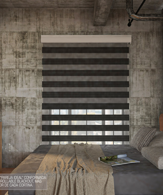 Pareja Ideal Sheer Elegance Poliéster + Enrollable Blackout