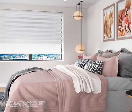 Pareja Ideal Sheer Elegance Poliéster + Enrollable Blackout