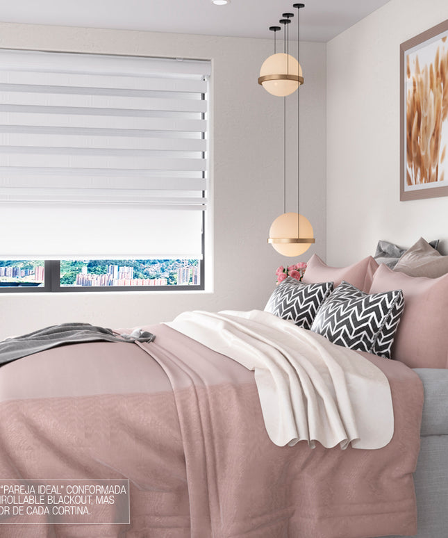 Pareja Ideal Sheer Elegance Poliéster + Enrollable Blackout