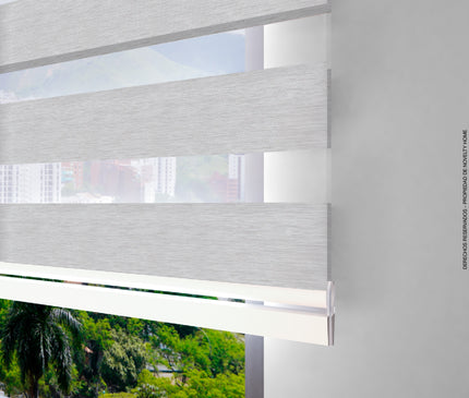 Cortina Sheer Elegance Efecto Blackout Bugan Gris Claro