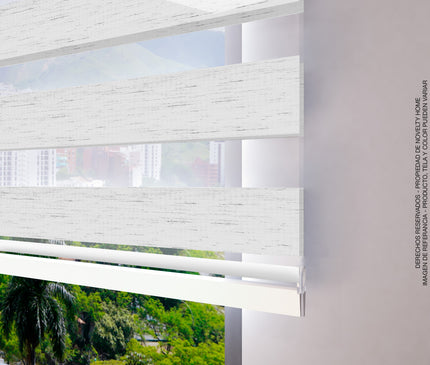 Cortina Sheer Elegance Poliéster Everest Blanco Gris Jaspe