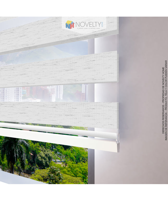 Cortina Sheer Elegance Poliéster Everest Blanco Gris Jaspe
