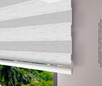 Cortina Sheer Elegance Poliéster Everest Blanco Gris Jaspe