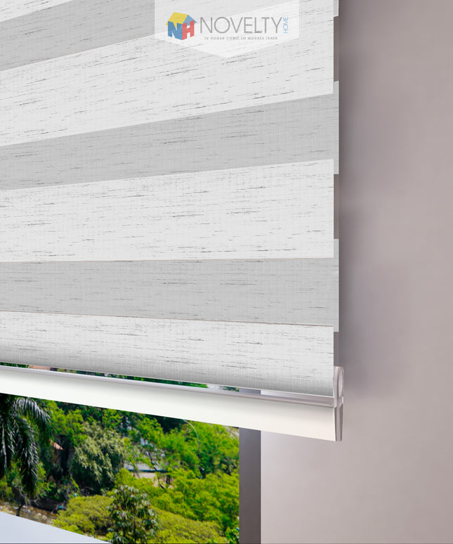 Cortina Sheer Elegance Poliéster Everest Blanco Gris Jaspe