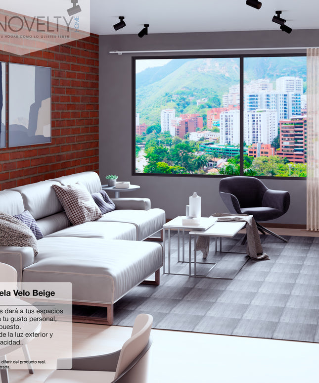 Cortina en Tela Velo Nieve Beige