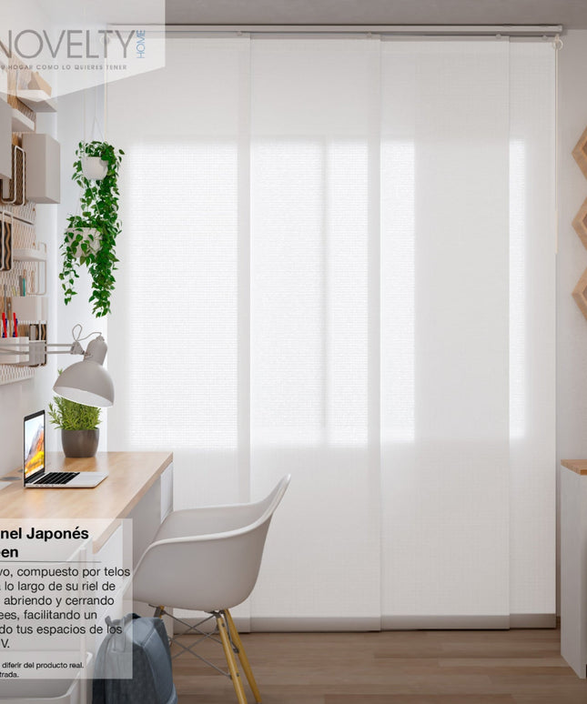 Cortina en Sistema Panel Japonés en Tela Screen Blanco