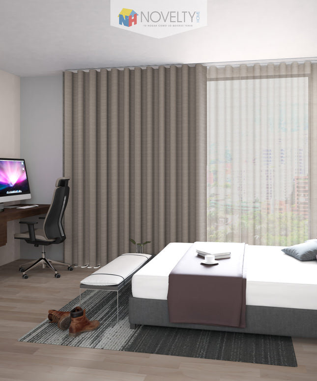 Cortina en Tela Blackout Borgia Taupe