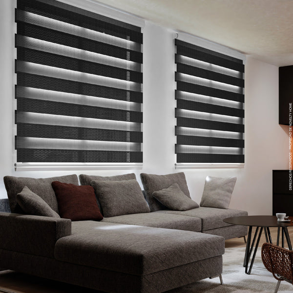 Cortina Sheer Elegance Screen Dunas Negro