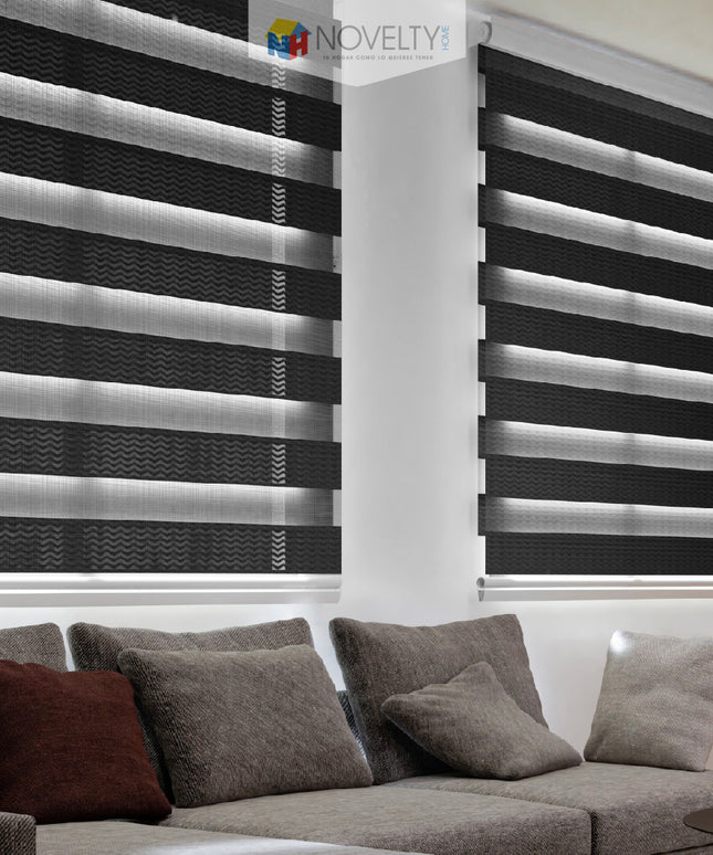Cortina Sheer Elegance Screen Dunas Negro