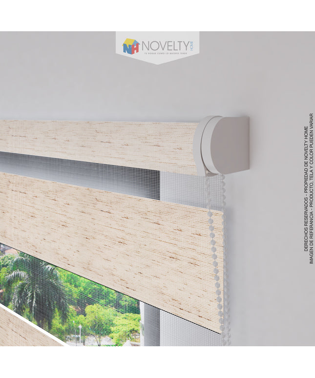 ⁠Cortina Sheer Elegance Sistema ELEMENTAL Beige Jaspe