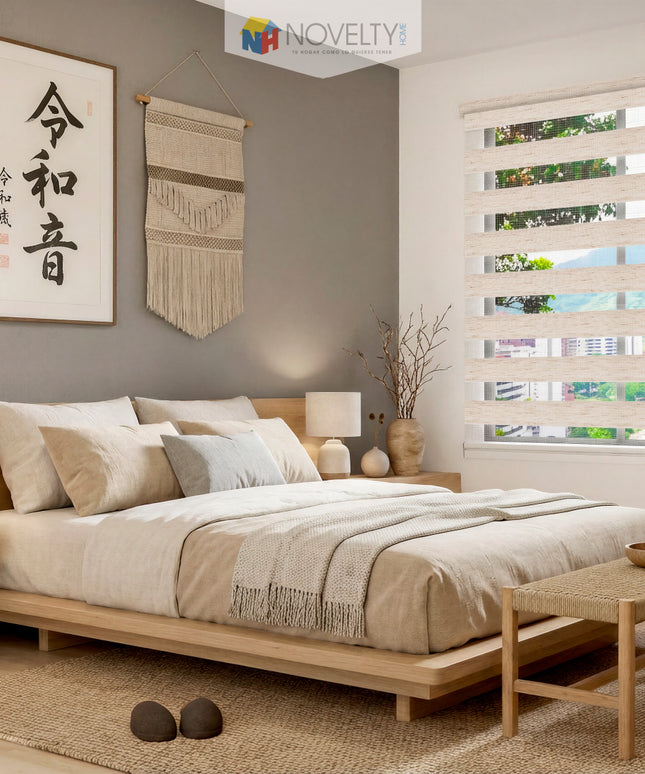 ⁠Cortina Sheer Elegance Sistema ELEMENTAL Beige Jaspe