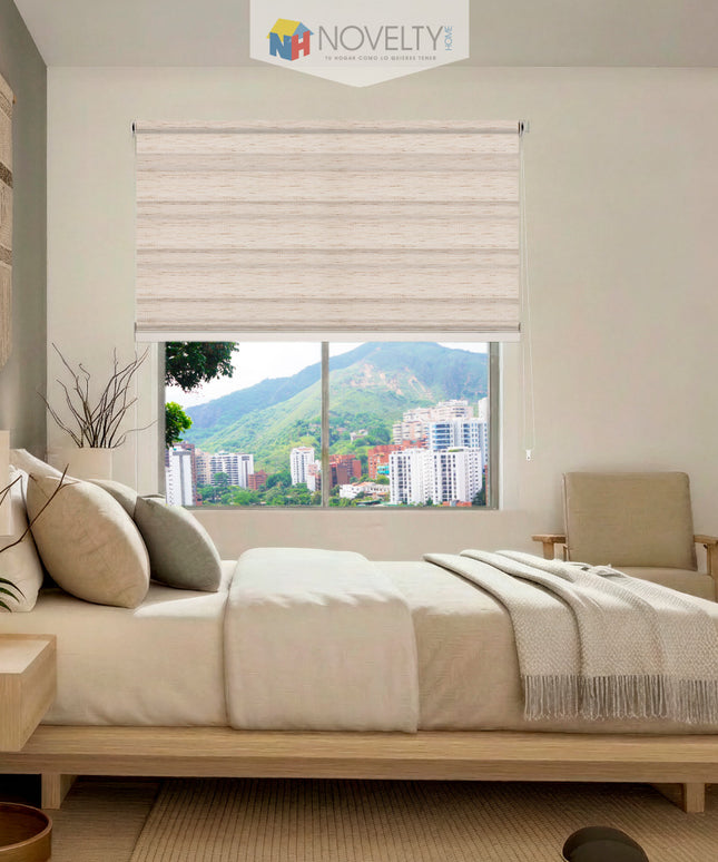 ⁠Cortina Sheer Elegance Sistema ELEMENTAL Beige Jaspe