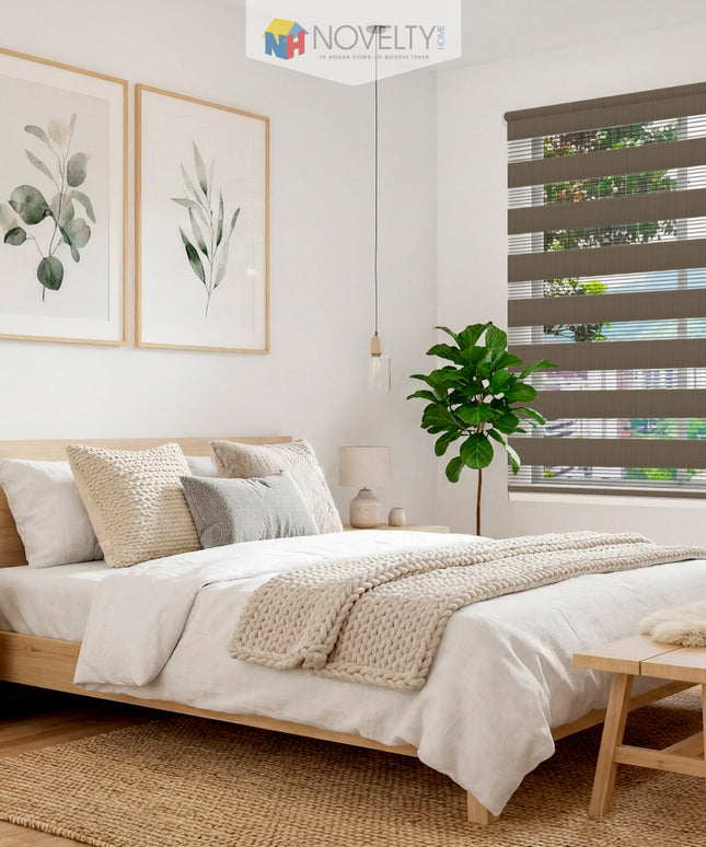 ⁠Cortina Sheer Elegance Sistema ELEMENTAL Capuchino