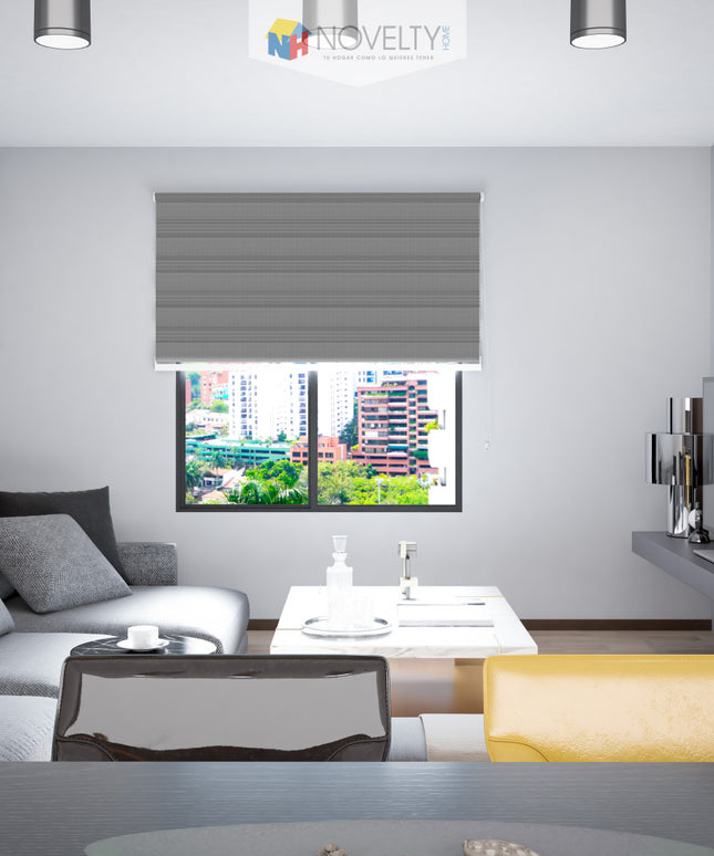 ⁠Cortina Sheer Elegance Sistema ELEMENTAL Coin Gris