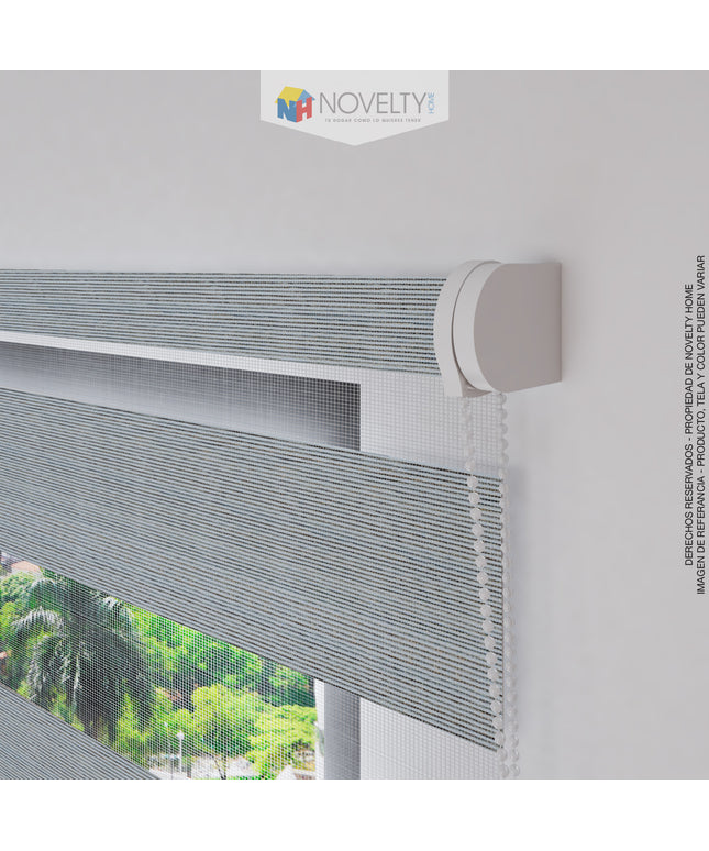⁠Cortina Sheer Elegance Sistema ELEMENTAL Suiza Gris Claro