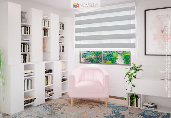 Cortina Sheer Elegance Poliéster Jazmin Gris Claro (Liquidación)