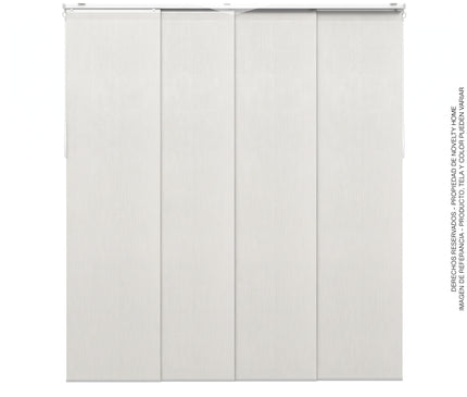 Cortina en Sistema Panel Japonés en Tela Blackout Llovizna Blanca