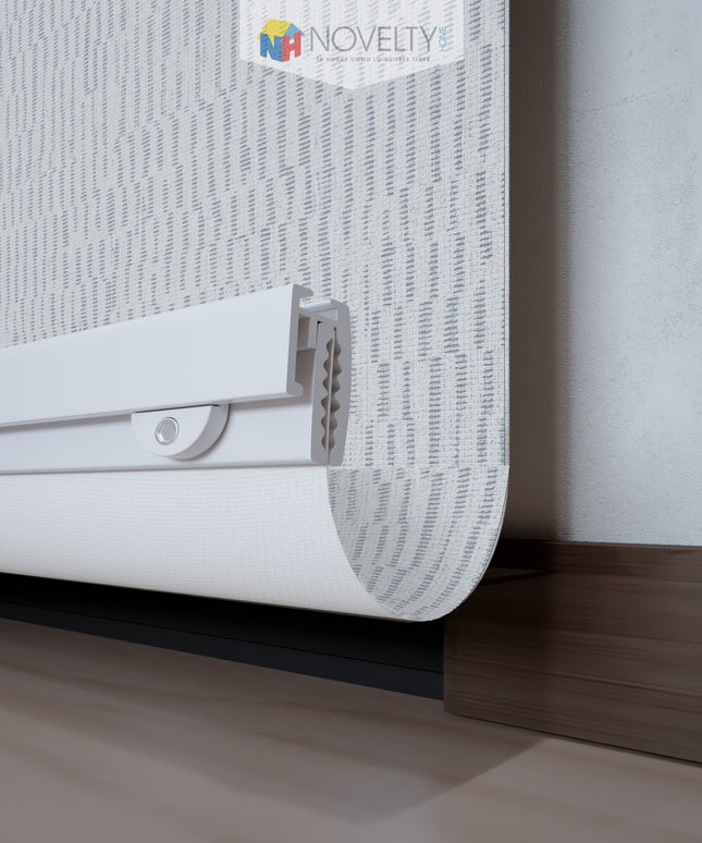 Cortina en Sistema Panel Japonés en Tela Blackout Begonia Blanco Gris