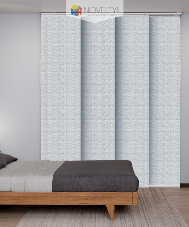 Cortina en Sistema Panel Japonés en Tela Blackout Begonia Blanco Gris