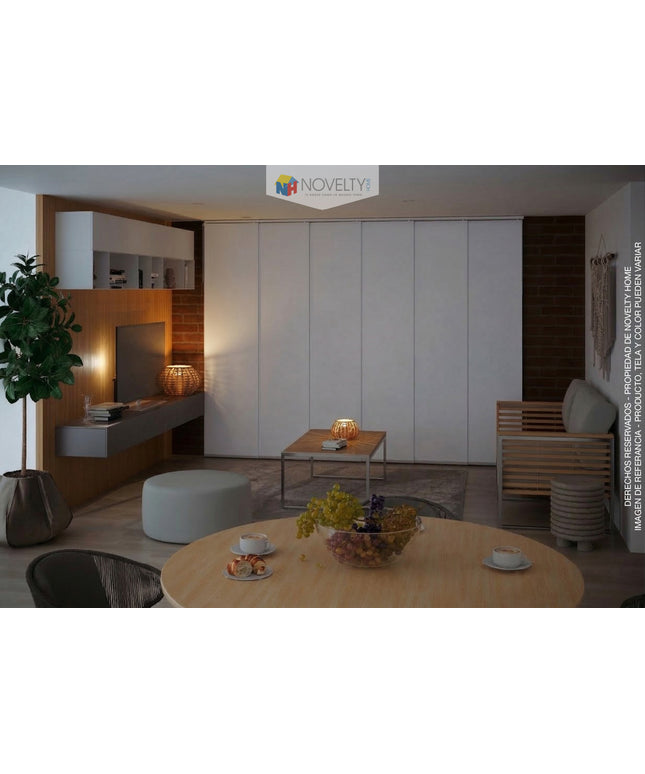 Cortina en Sistema Panel Japonés en Tela Blackout Blanco