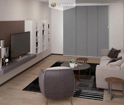 Cortina en Sistema Panel Japonés en Tela Blackout Gris