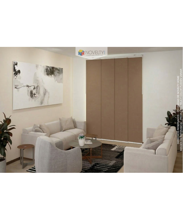 Cortina en Sistema Panel Japonés en Tela Blackout Moka