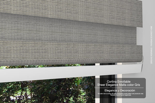 Cortina Sheer Elegance Poliéster Malta Gris (Estándar)