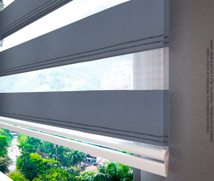 Cortina Sheer Elegance Poliéster Tambora Gris Raton
